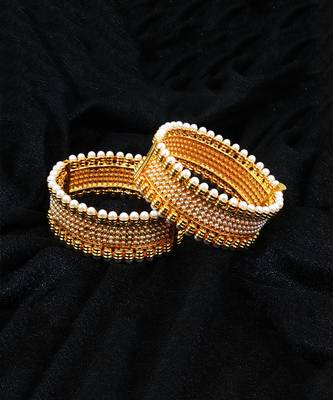 Gold Plated copper base Pearl bangles 4
