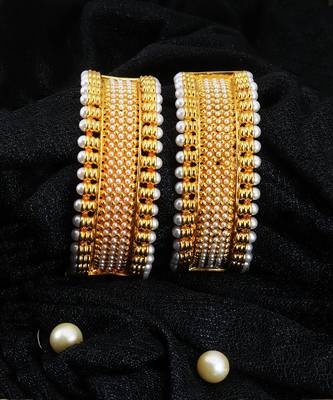 Gold Plated copper base Pearl bangles 6