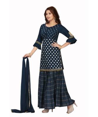 Peacock Blue Color Lehenga Set 1