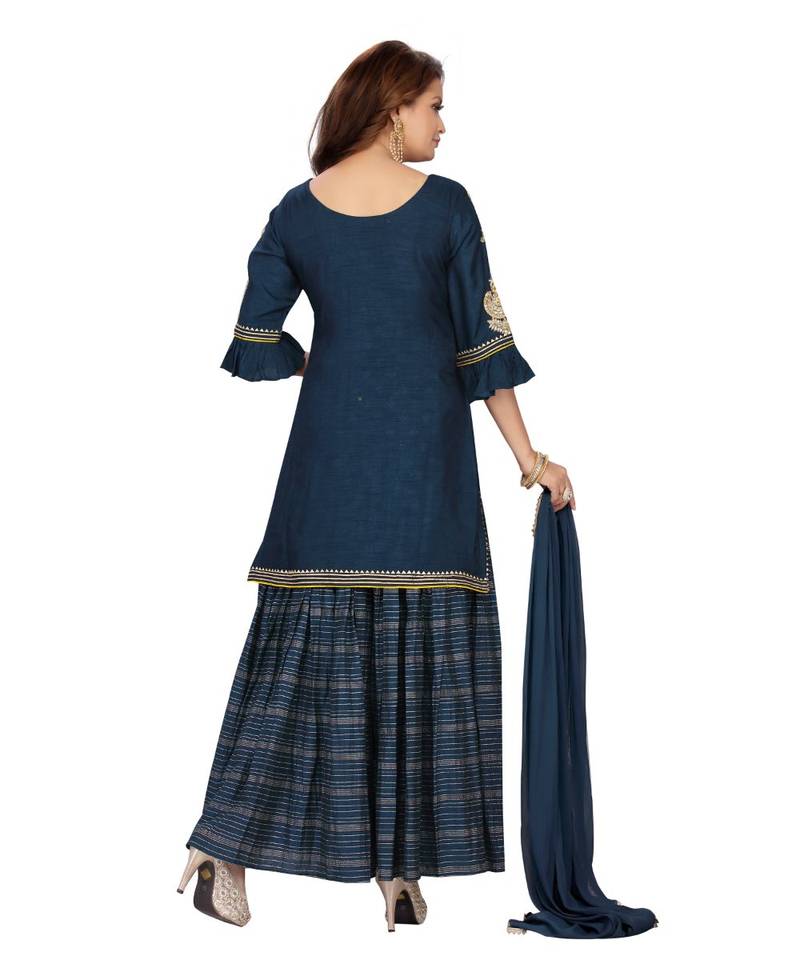 Peacock Blue Color Lehenga Set