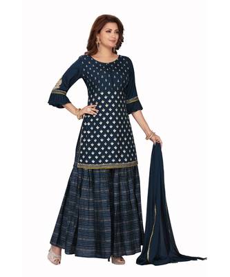 Peacock Blue Color Lehenga Set 3