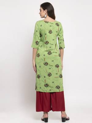 Green printed rayon combo-kurtis 3