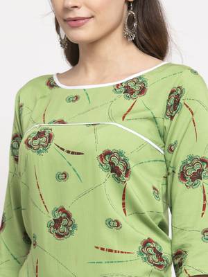 Green printed rayon combo-kurtis 4