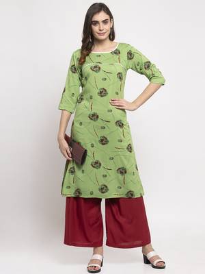 Green printed rayon combo-kurtis 5