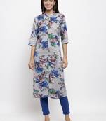 Grey printed rayon combo-kurtis
