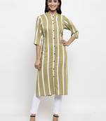 Olive printed rayon combo-kurtis