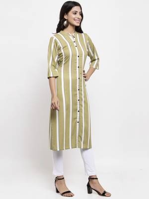 Olive printed rayon combo-kurtis 2