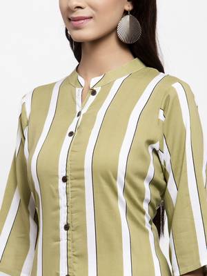 Olive printed rayon combo-kurtis 4