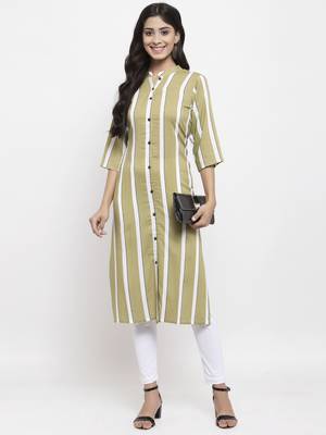 Olive printed rayon combo-kurtis 5
