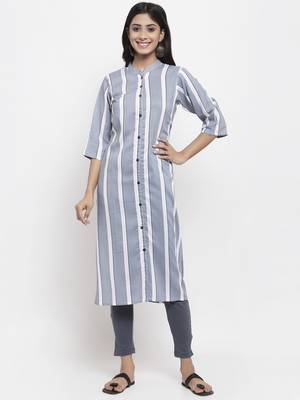 Grey printed rayon combo-kurtis 1
