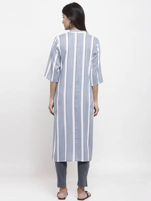 Grey printed rayon combo-kurtis 3