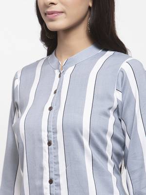 Grey printed rayon combo-kurtis 4