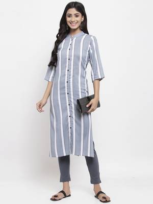 Grey printed rayon combo-kurtis 5