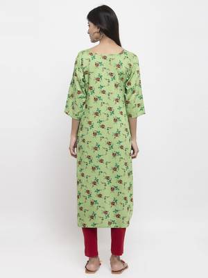 Green printed rayon combo-kurtis 3