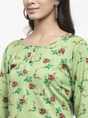 Green printed rayon combo-kurtis 4
