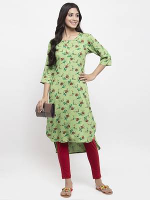 Green printed rayon combo-kurtis 5