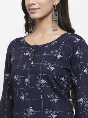 Navy-blue printed rayon combo-kurtis 4