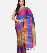 Beige Woven Art Silk Saree With Blouse