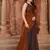 Brown printed lycra saree 