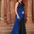 Blue printed lycra saree 