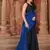 Blue printed lycra saree 