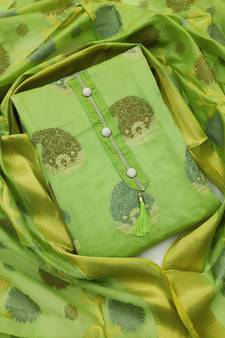 Parrot-green banarasi banarasi salwar