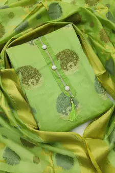 Parrot-green banarasi banarasi salwar
