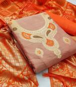 Light-peach banarasi banarasi salwar