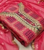 Pink gotta patti banarasi salwar