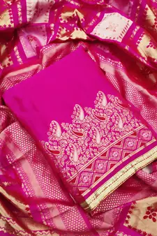 Rani-pink banarasi banarasi salwar