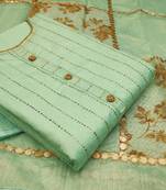 Light-green stripes print chanderi salwar