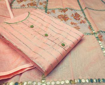 Peach stripes print chanderi salwar 1