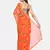 Orange Printed Chiffon Saree With Blouse