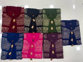 Blue printed rayon long-kurtis 5
