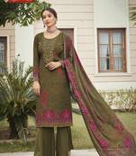 Green embroidered crepe salwar