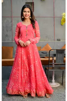 Crimson Red bandhani  anarkali with dupatta