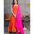 Orange bandhani print anarkali dress with dupatta