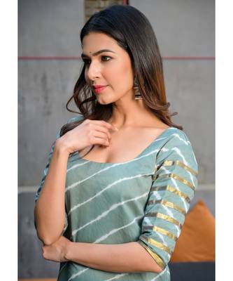 Grey leheriya kurta with salwar & dupatta set 5