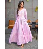 Pink flared maxi dress