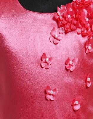 pink satin kids frocks 3