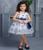 blue satin kids frocks