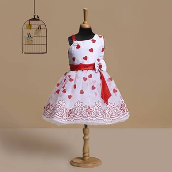 red satin kids frocks 1