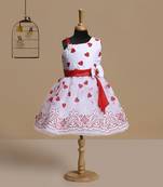 red satin kids frocks