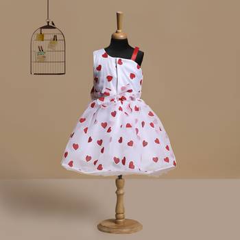 red satin kids frocks 2