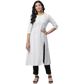 Black plain cotton ethnic-kurtis 1