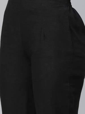 Black plain cotton ethnic-kurtis 3