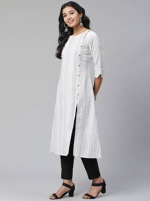 Black plain cotton ethnic-kurtis 5