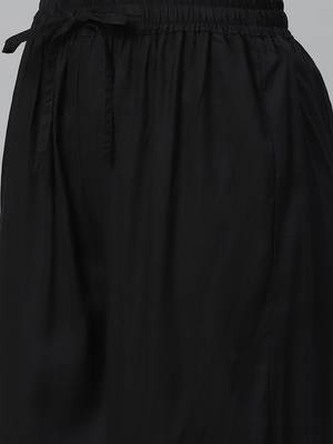 Black plain viscose rayon ethnic-kurtis 3