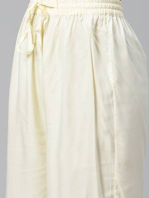 Cream plain viscose rayon ethnic-kurtis 4