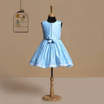 blue satin kids frocks 2